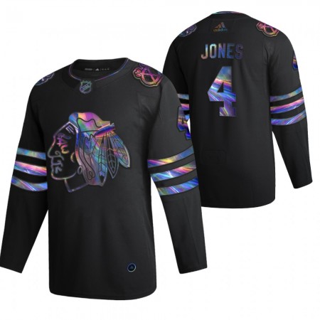 Chicago Blackhawks Dresy Seth Jones 4 2021-22 Duhová holografická Černá Authentic - Pánské Chicago Blackhawks Dresy Seth Jones 4 2021-22 Duhová holografická Černá Authentic - Pánské
